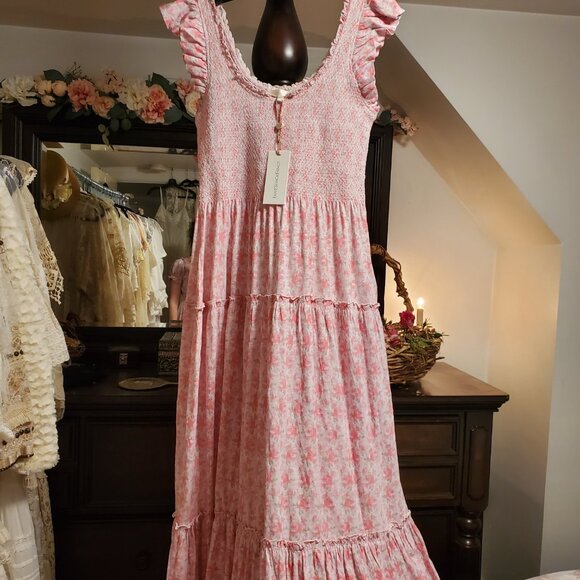 LOVESHACKFANCY - CHESSIE DRESS - ROSE PATCH Small - Picture 2 of 13